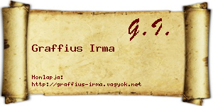 Graffius Irma névjegykártya